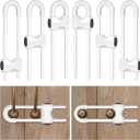 Cabinet Locks Baby Proofing,Child Proof Cabinet Locks,6 Pack Adjustable U Shaped Baby Proofing Cabinets,Child Locks for Cabinets and Drawers (White)