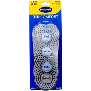Dr. Scholl's Tri-Comfort Orthotic Inserts, Men's Size 8-12, 1-Pair