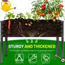 Land Guard 2 Pack Galvanized Raised Garden Bed with Legs & Wheels, 361232in Metal Elevated Raised Planter Box for Backyard, Patio, Balcony, 300lb Capacity, Dark Grey