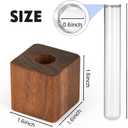 Mini Vase Magnets for Fridge,3PCS 3D Magnetic Wooden Wall Vase Holders with Test Tube, Magnetic Attachment Hard no Falling, Modern Homefor Kitchen, Refrigerator, Bedroom, Storage, Office Decorations