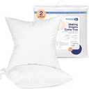 Continental Bedding | 50/50 Down and Feather Blend Throw Pillow Insert | 100% Cotton 250TC Shell | Medium Loft Decorative Cushion | 16x16 | 2 Pack