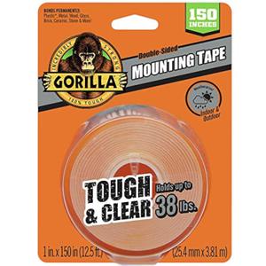 Gorilla 1 in. W x 150 in. L Mounting Tape Clear