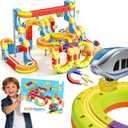Electric Magnetic Train Toys Set- Flexible Race Track for Kids 3 4 5 6 7 8,stem Gravity Magnetic Roller Car Track for Toddlers,3D Infinity Cube Track Learning Gift Anti-Gravity Design,141 Pcs/2 car