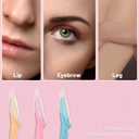 2 x MoHern Eyebrow Razor with Box, 60 Pcs Face Razors for Women and Men, Multipurpose Dermaplane Razor, Dermaplaning Tool for Face, Multi-Color (1 Count (Pack of 60))