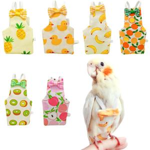 6 Pcs Bird Diapers FAURAPMNG Parrot Nappy Flight Suit Reusable Cockatiel Clothes with Elastic Back Rope Waterproof Inner Layer Washable Diaper Pants for Parakeets, Budgies, Mini Macaws, Quaker Parrots (Medium)