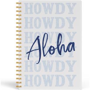 2 x Blue Western Notebook Journal, Aloha Howdy Trendy Coastal Cowgirl Journal for Women, Cowgirl Gifts Stuff, Blue Preppy Girly Aesthetic Notebook, 5.5x8.3 Inches 814