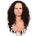 morvally Long Curly Dark Brown Synthetic Hair Wig for Cosplay Costume Halloween Party Wigs for Men