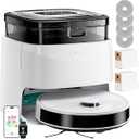 Lefant Robot Vacuum and Mop, 12000Pa Suction, 90-Day Self-Emptying, Auto Mop Washing&Drying, Obstacle Avoidance, All-in-One for Pet Hair Carpet, 5G WiFi Alexa/APP/iWatch Control, M3 White