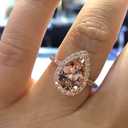 925 Sterling Silver Shiny Full Diamond Ring Classic Champagne Heart-Shaped Cubic Zirconia Rings CZ Diamond Ring Eternity Fashion Band Ring for Women Birthday Present (US Code 8)