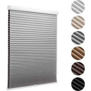 MYshade Blackout Cordless Cellular Shades Honeycomb Shade for Indoor Windows Room Darkening Blinds for Home Office Pull Down Window Shades Easy to Install 27 inch Wide, H72 Grey Pleated Shade (27"W x 72"H)
