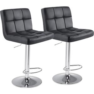 DUMOS Set of 2 Counter Height Bar Stools, 24 Inch Saddle Bar Chairs