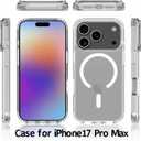 Magnetic Clear Case for iPhone 17 Pro Max, Shockproof Full-Body TPU+PC Hybrid Cover, Anti-Scratch Anti-Drop Transparent Protective Phone Case for iPhone 17 Pro Max