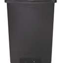 Rubbermaid Commercial Products Streamline Slim Step-On Plastic Trash Garbage Can 24 Gallon Black Hands-Free Garbage Can for Medical Waste in Hospitals/Lab/Emergency/Patient Rooms
