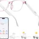 AI Smart Glasses with Photochromic Lenses & 144 Language Translation, Bluetooth 6.0 Polarized Sunglasses, UV Protection Bluetooth Glasses for Men & Women, Outdoor Travel Work