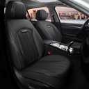 Leather Seat Covers for Cars, 2Pcs Universal Front Automotive Seat Covers, Full Coverage Waterproof Car Seat Covers for Most Trucks, SUVs, Sedans, Luxury Breathable Auto Seat Cover, Black