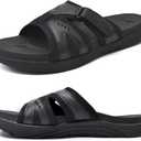 COFACE Mens Sport Recovery Sandals Plantar Fasciitis Soft Cushion Lightweight Orthotic Slides for Men (10.5, Allblack)