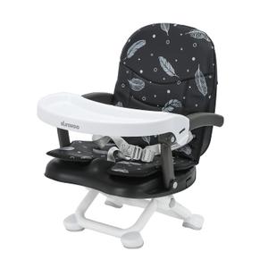 Baby Booster Seat for Dining Table with Removable Tray & Cushion, 3in1 Portable Toddler Booster Seat, 4 Height Adjustable Travel High Chair for Babies and Toddlers (Feather Luck)