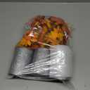 Winlyn 3 Pack Fall Faux Potted Plants Rustic Thanksgiving Floral Arrangements Artificial Fall Harvest Maple Leaf Picks in Metal Pots for Kitchen Home Autumn Wedding Table Centerpieces Mantel Decor