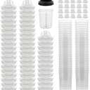 Master Paint System MPS Disposable Paint Spray Gun Cup Liners and Lid System, 50 Pack Mini Size 6 Ounce (180ml) Kit 50 Cup Liners, 50 Lids with Strainer, 1 Hard Cup with Retainer Ring and 20 Plugs