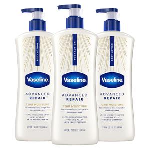 Vaseline Intensive Care Unscented Advanced Repair Body Lotion - Ultra-Hydrating with Lipids for Extremely Dry Skin, 20.3 oz, Pack of 3