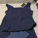 Dressystar 2026 Womens Square Neck Midi Bodycon Cocktail Dress Sleeveless Sexy Slit Ruffle Formal Wedding Guest Dresses (Medium, Navy)