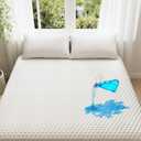 OhGeni 100% Waterproof Mattress Protector, King Size Mattress Pad, Fits 6"-20" Mattresses with Deep Pocket, Cooling, Breathable Fitted Sheets, Soft Bed Cover, Noiseless, Machine Washable (White)
