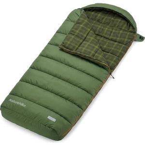 Naturehike Big & Tall Flannel Sleeping Bag for Adults, XXL Sleeping Bag for All Seasons, Machine Washable Sleeping Bags for Camping Hiking Hunting, Compression Sack Included, XX-Large
