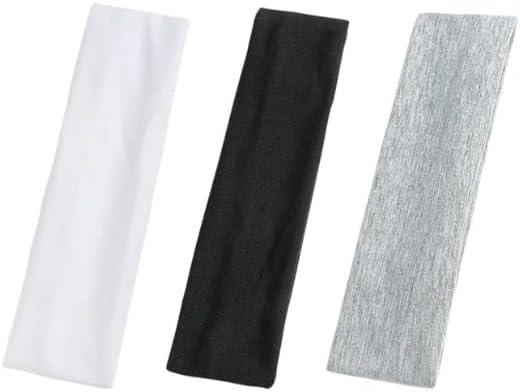 3Pcs Multicolor Non Slip Headbands Soft Elastic Head Bands for Women Girls Stretchy Sweat Wide Headband for Yoga Workout Sports White Black Grey Headbands Trendy Hair Accessories Easy to Use