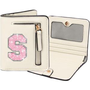 Birthday Gifts for Teen Girl Kids Wallet Girl Wallets Small Initial Rfid Wallet Teen Girls Gift Preppy Stuff for Girls Beige S