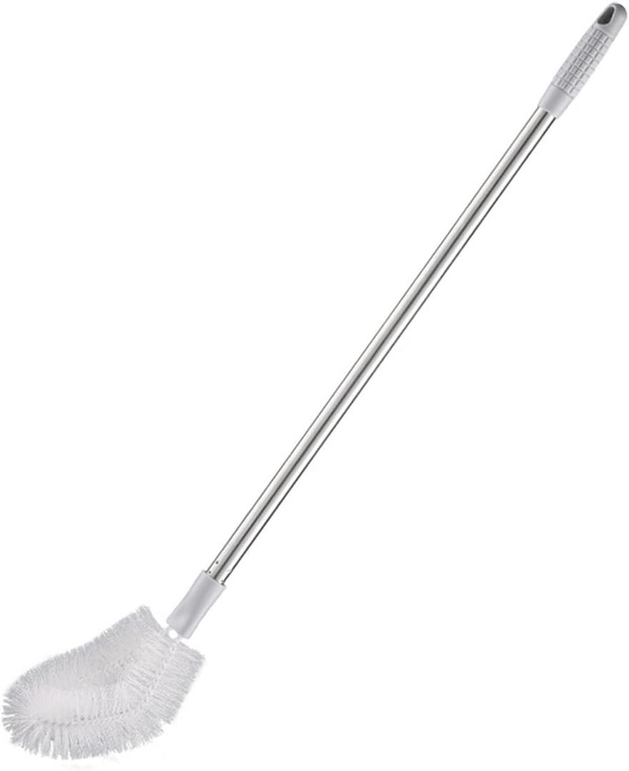 Stainless Steel Water Bucket Bottle Brush, Long Handle Scrubbing Brush, Bendable Brush Head Suitable for Cleaning 1 to 5 Gallon Buckets, 28 in (Gray)