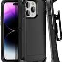 MOTIVE for iPhone 14 Pro Max Case with Belt Clip, Protective case, Heavy Duty and Quad Layer Military Grade Protection, 6.7" | Black