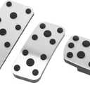 3 Pcs Automatic Foot Pedal Pads Foot Accelerator Pedal Covers for Subaru Forester 2006-2018 Stainless Steel Silver Tone