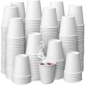 Prestee 500 Pack 3 oz Paper Coffee Cups - Hot Drinking Cups for Coffee, Tea, Snacks or Mouthwash