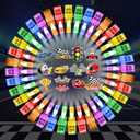 Capoda 36 Pack Race Car Party Favors LED Finger Lights Glow in The Dark Rings with racing Car, Checkered Flag & Helmet Projections, Birthday Goodie Bag Stuffers, Piata Fillers, Classroom Prizes