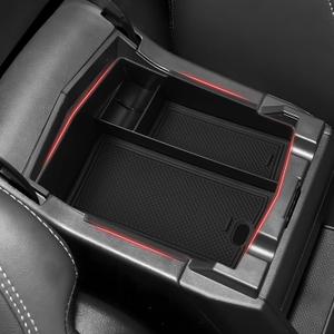 Autorder Center Console Organizer for 2025-2026 Subaru Forester Accessories Armrest Storage Box Secondary Insert Tray with Black Silicone Mats