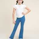 Stelle Girls Athletic Shirts Short Sleeve Quick Dry Sports Tees UPF 200, Crew Neck Active Tops for Kids 5-15 Years (White, XS)