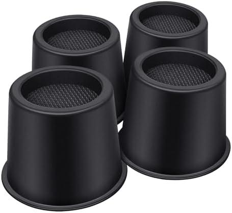 ANNKUT Bed Risers 4 Inch Heavy Duty, Round Furniture Risers for Bed Desk Table Sofa Couch，Bed Lifts Risers, Support up to 3300 Lbs(4 Pack Black)