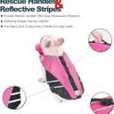 Petglad French Bulldog Life Jacket, Life Vest with Chin Float Rescue Handle for Corgi Pug, Adjustable High Visibility Flotation Swim Vest for Swimming Boating (Pink, Chest Girth 16.5"-29.5")