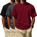 Neer 3 Pack Big and Tall Shirts for Men, Short Sleeve Men Crewneck Tops Loose Casual Large T-Shirts Summer Basic Tee, Size 7XL