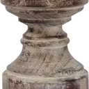 SOFE Decorative Pillar Candle Holder, Rustic Wood Candle Holders for Table Centerpiece, Handmade Farmhouse Candle Holders, Antique Wooden Candlestick Holders Gift for Wedding, Party, Home (Brown 5.5" X 5.5" X 6.5")