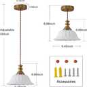 HDDFL Glass Pendant Lights Modern Pendant Lighting Fixtures Hanging Lamp for Kitchen Island Bedroom Dining Room Coffee Shop Hallway White and Brass