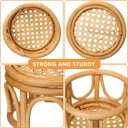 Wenqik 4 Pcs Boho Rattan Plant Stand Woven Wicker Round Riser Stand Indoor Rustic Farmhouse Natural Circle Plant Pedestal Round Accent Centerpiece for Home Kitchen Office Display, 2 Size