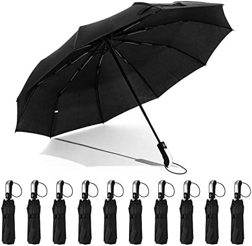 LEIFIDE 5 Pack Collapsible Wedding Umbrellas Bulk Compact Set Windproof Travel Rain Umbrellas Folding and Portable Automatic Open Close for 1-2 People, Men and Women, Guests