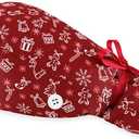 Adjustable Work Cap, Satin Lining, Forehead Sweat-Absorbing Cotton, Good Elasticity, with Buttons and Ties, Suitable for Various Occasions Multicolor