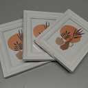 LaVie Home 5x7 Picture Frames (3 Pack, Distressed White Wood Grain) Rustic Photo Frame Set with High Definition Glass for Wall Mount & Table Top Display