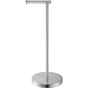 Toilet Paper Holder Stand SUS304 Stainless Steel Freestanding Toilet Wipes Dispenser Modern Bathroom Storage Floor Free Standing Toilet Tissue Roll Holder, Brushed Nickel Finish