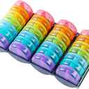 Colorful Weekly Pill Box, 28 x 2 Compartment Portable Pill Box with Holder, Pill Case, AM/PM/Daily/ 4 Weekly Large Capacity Pill Dispenser for Carrying Medicines, Vitamins and Fish Oil Supplements