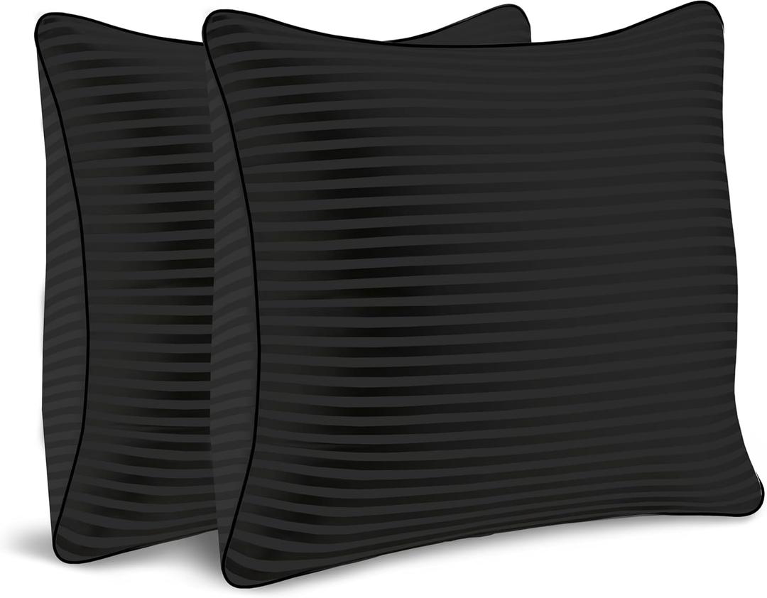 Throw Pillows Insert 18x18 Set of 2,Decorative Pillows for Couch and Bed,Indoor Square Pillow Stuffing for Living Room with Premium Original Down Alternative Filling,Black