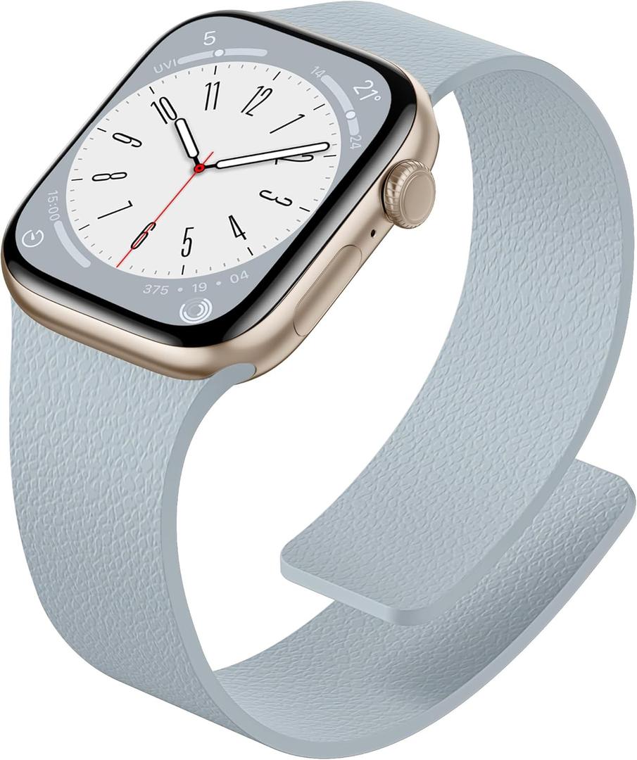 Magnetic Silicone Watch Band Compatible with Apple Watch Bands for Women 40mm 41mm 42mm 38mm, Soft Sport Strong Magnet Strap for iWatch Ultra 3 2 1 Series 11 10 9 8 7 6 5 4 SE 3 2 1