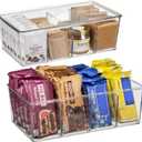ClearSpace Plastic Pantry Organization and Storage Bins with Dividers & Lids  Perfect Kitchen Organization or Kitchen Storage  Fridge Organizer, Refrigerator Bins, Cabinet Organizers, 2 Pack